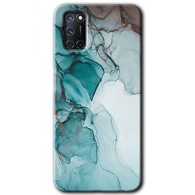Oppo A52 Buzul Mermer Baskılı Uyumlu Silikon Kılıf