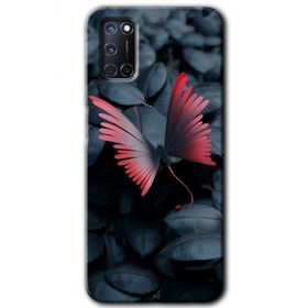 Oppo A52 Dark Butterfly Baskılı Uyumlu Silikon Kılıf