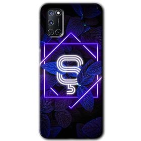 Oppo A52 Dark Neon Yaprak S Harfi Baskılı Uyumlu Silikon Kılıf