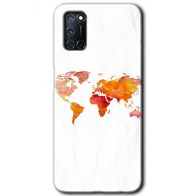 Oppo A52 Dünya Haritası Baskılı Uyumlu Silikon Kılıf