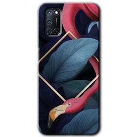 Oppo A52 Flamingo Yaprak Baskılı Uyumlu Silikon Kılıf