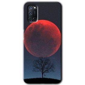 Oppo A52 Kanlı Ay Baskılı Uyumlu Silikon Kılıf