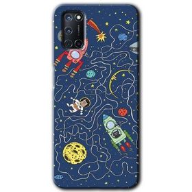 Oppo A52 Kedi Galaksi Baskılı Uyumlu Silikon Kılıf