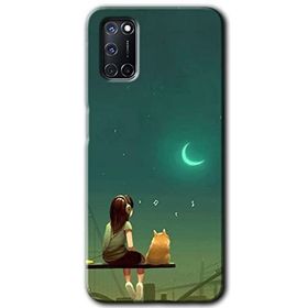 Oppo A52 Kedili Kız Baskılı Uyumlu Silikon Kılıf
