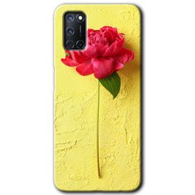 Oppo A52 Kırmızı Gül Baskılı Uyumlu Silikon Kılıf