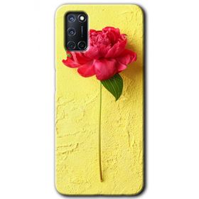 Oppo A52 Kırmızı Gül Baskılı Uyumlu Silikon Kılıf