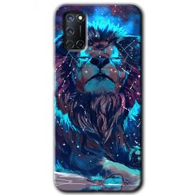 Oppo A52 Neon Aslan Baskılı Uyumlu Silikon Kılıf
