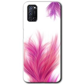 Oppo A52 Pembe Tüy Baskılı Uyumlu Silikon Kılıf