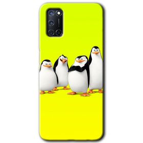 Oppo A52 Penguenler Baskılı Uyumlu Silikon Kılıf