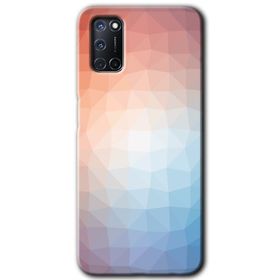 Oppo A52 Polygon Graident 3 Baskılı Uyumlu Silikon Kılıf