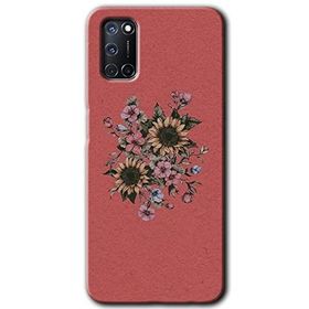 Oppo A52 Retro Çiçek Baskılı Uyumlu Silikon Kılıf