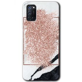 Oppo A52 Simli Mermer Baskılı Uyumlu Silikon Kılıf