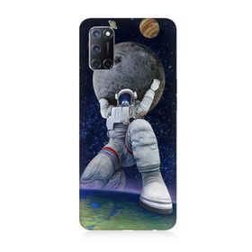 Oppo A52 Uyumlu Astronot Baskılı Silikon Kılıf
