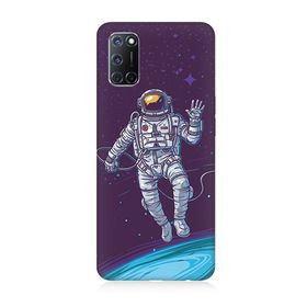 Oppo A52 Uyumlu Astronot Baskılı Silikon Kılıf