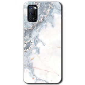 Oppo A52 White Marble Baskılı Uyumlu Silikon Kılıf