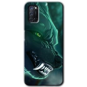 Oppo A52 Yeşil Kurt Baskılı Uyumlu Silikon Kılıf