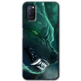 Oppo A52 Yeşil Kurt Baskılı Uyumlu Silikon Kılıf