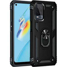 Oppo A54 Siyah Kılıf Auto Focus Serisi Soft Premium Standlı Yüzüklü Kapak