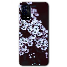 Oppo A55 Beyaz Çiçek Baskılı Uyumlu Silikon Kılıf