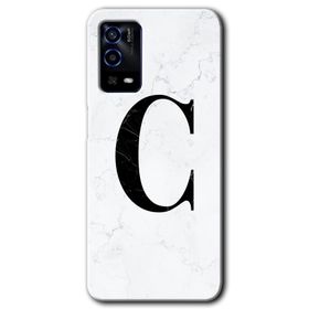 Oppo A55 Beyaz Mermer Desenli Ç Harfi Baskılı Uyumlu Silikon Kılıf