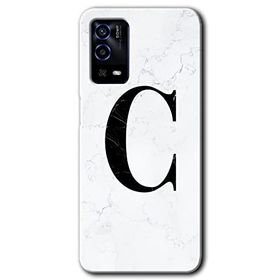Oppo A55 Beyaz Mermer Desenli Ç Harfi Baskılı Uyumlu Silikon Kılıf