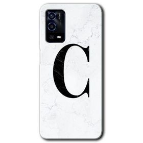 Oppo A55 Beyaz Mermer Desenli Ç Harfi Baskılı Uyumlu Silikon Kılıf
