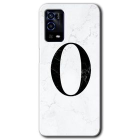 Oppo A55 Beyaz Mermer Desenli M Harfi Baskılı Uyumlu Silikon Kılıf
