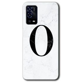 Oppo A55 Beyaz Mermer Desenli O Harfi Baskılı Uyumlu Silikon Kılıf
