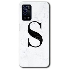 Oppo A55 Beyaz Mermer Desenli Ş Harfi Baskılı Uyumlu Silikon Kılıf