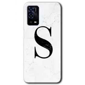 Oppo A55 Beyaz Mermer Desenli Ş Harfi Baskılı Uyumlu Silikon Kılıf