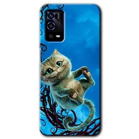 Oppo A55 Çılgın Kedi Baskılı Uyumlu Silikon Kılıf
