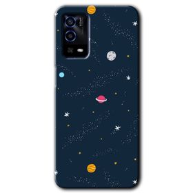 Oppo A55 Çizim Gezegen Baskılı Uyumlu Silikon Kılıf
