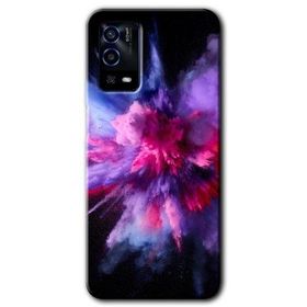 Oppo A55 Color Splash Purple Baskılı Uyumlu Silikon Kılıf