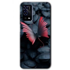 Oppo A55 Dark Butterfly Baskılı Uyumlu Silikon Kılıf
