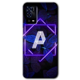 Oppo A55 Dark Neon Yaprak A Harfi Baskılı Uyumlu Silikon Kılıf