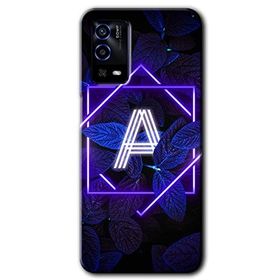 Oppo A55 Dark Neon Yaprak A Harfi Baskılı Uyumlu Silikon Kılıf