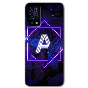 Oppo A55 Dark Neon Yaprak A Harfi Baskılı Uyumlu Silikon Kılıf
