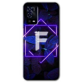 Oppo A55 Dark Neon Yaprak F Harfi Baskılı Uyumlu Silikon Kılıf