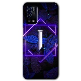 Oppo A55 Dark Neon Yaprak İ Harfi Baskılı Uyumlu Silikon Kılıf