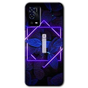 Oppo A55 Dark Neon Yaprak İ Harfi Baskılı Uyumlu Silikon Kılıf