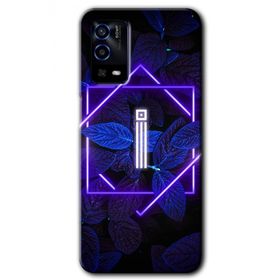 Oppo A55 Dark Neon Yaprak İ Harfi Baskılı Uyumlu Silikon Kılıf