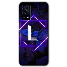 Oppo A55 Dark Neon Yaprak L Harfi Baskılı Uyumlu Silikon Kılıf