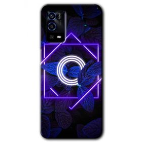 Oppo A55 Dark Neon Yaprak O Harfi Baskılı Uyumlu Silikon Kılıf