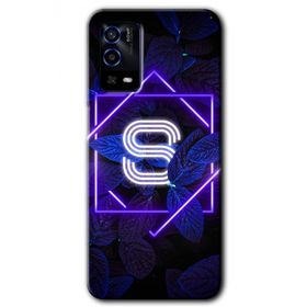 Oppo A55 Dark Neon Yaprak Ş Harfi Baskılı Uyumlu Silikon Kılıf