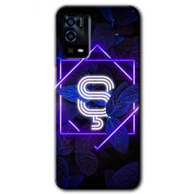 Oppo A55 Dark Neon Yaprak Ş Harfi Baskılı Uyumlu Silikon Kılıf