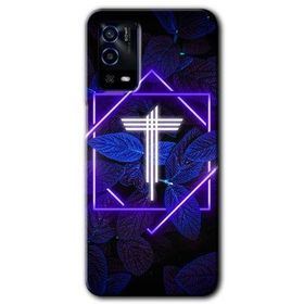 Oppo A55 Dark Neon Yaprak T Harfi Baskılı Uyumlu Silikon Kılıf