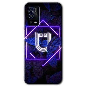 Oppo A55 Dark Neon Yaprak U Harfi Baskılı Uyumlu Silikon Kılıf