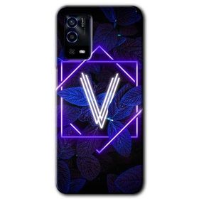 Oppo A55 Dark Neon Yaprak V Harfi Baskılı Uyumlu Silikon Kılıf