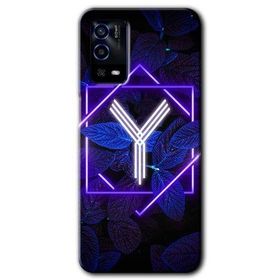 Oppo A55 Dark Neon Yaprak Y Harfi Baskılı Uyumlu Silikon Kılıf