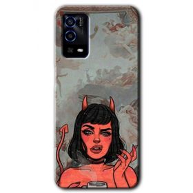 Oppo A55 Devil Girl Baskılı Uyumlu Silikon Kılıf
